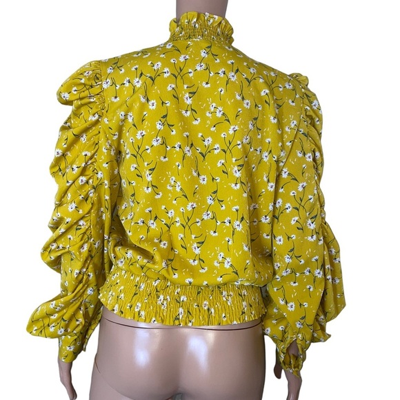 Ghospell blouse Nobody’s Fool Smocked Top Urban Outfitters Yellow floral print - Picture 5 of 11